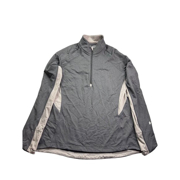 Under Armour Mens Heat Gear Fitted Long Sleeve 1/4 Zip Pullover XL Thumbholes - Picture 1 of 7